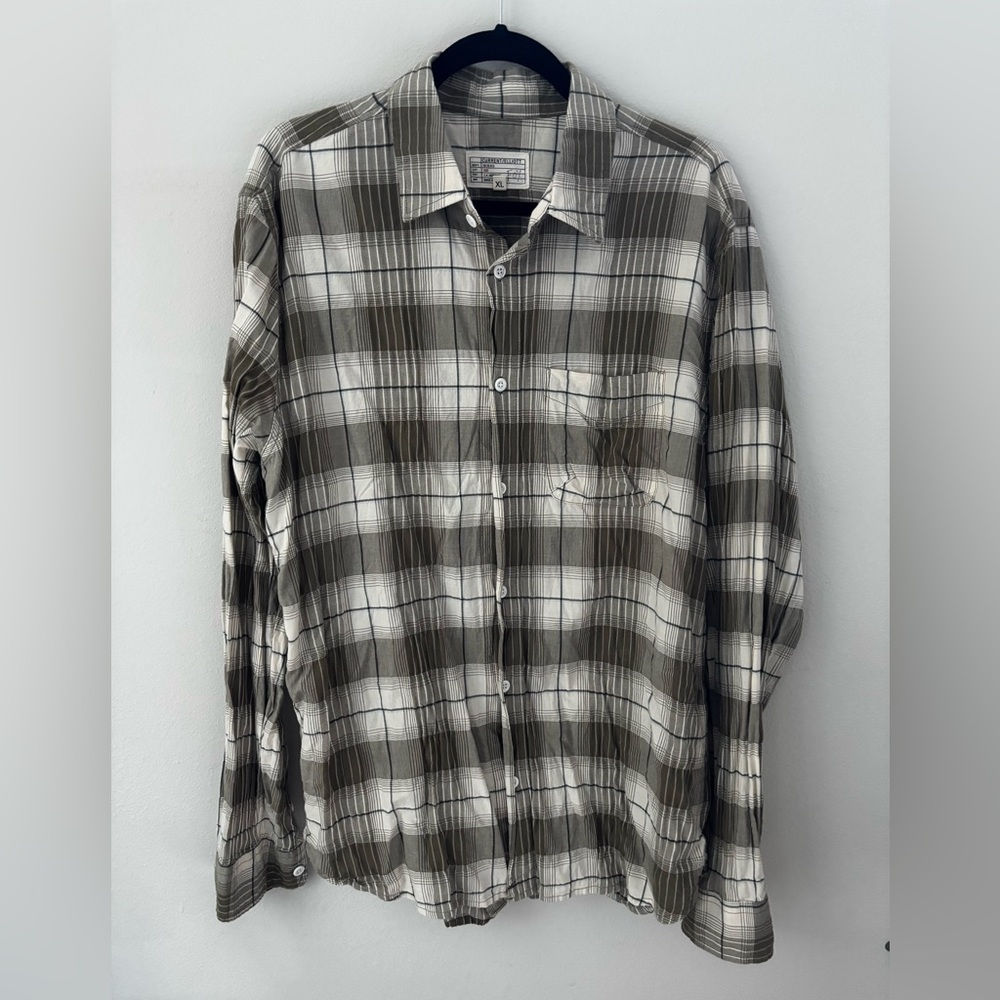 Current/Elliott Men's Plaid Shirt - Gray and White
